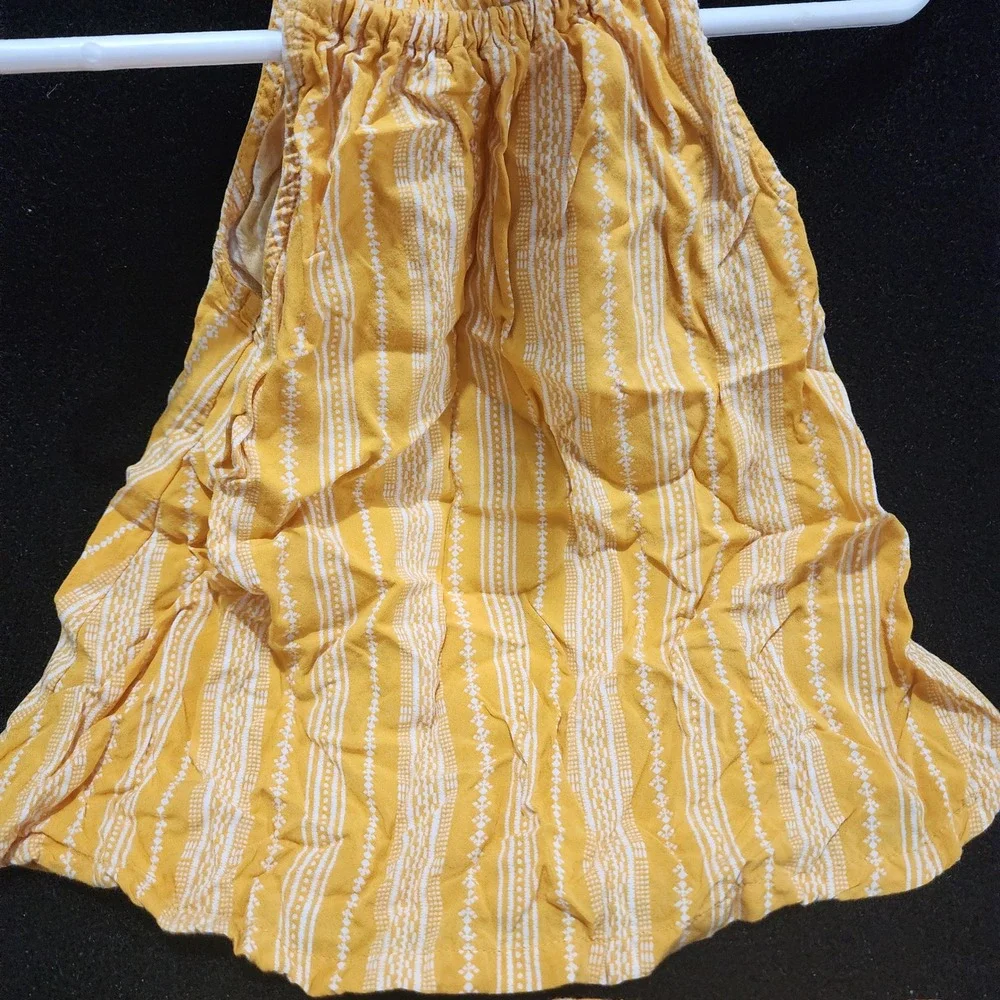 Old Navy Toddler Girls Mustard Yellow Geometric‎ Stripe Halter Top Shorts Set 3T